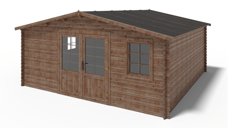 Caseta de jardín de madera 25 m2 - 5x5 m - 28 mm - impregnada