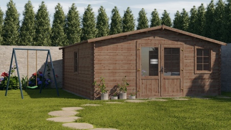 Caseta de jardín de madera 25 m2 - 5x5 m - 28 mm - impregnada