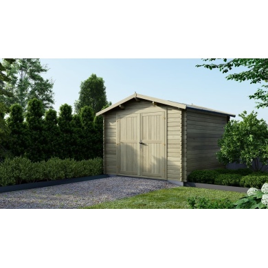 Caseta de jardín de madera 9 m2 - 3x3 m - 28 mm - impregnada