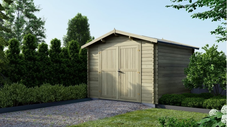 Caseta de jardín de madera 9 m2 - 3x3 m - 28 mm - impregnada