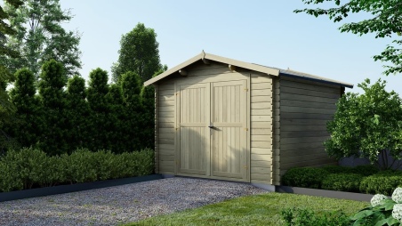 Caseta de jardín de madera 9 m2 - 3x3 m - 28 mm - impregnada