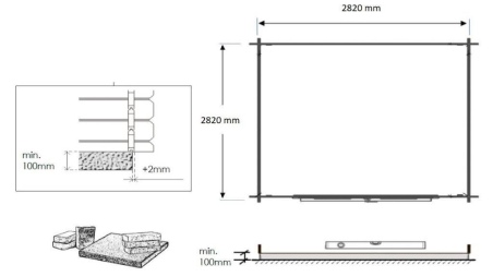 Caseta de jardín de madera 9 m2 - 3x3 m - 28 mm - impregnada
