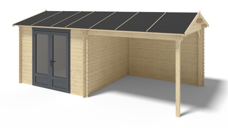 Caseta de jardín de madera 17.4 m2 - 5.79x3 m - 28 mm