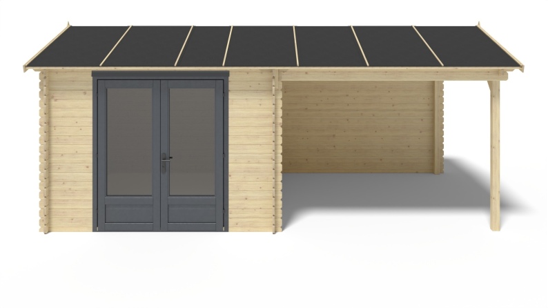 Caseta de jardín de madera 17.4 m2 - 5.79x3 m - 28 mm