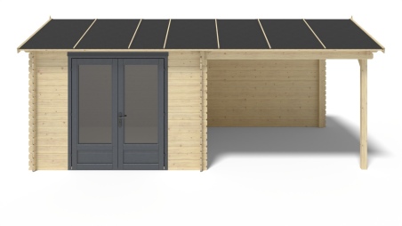 Caseta de jardín de madera 17.4 m2 - 5.79x3 m - 28 mm