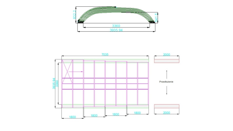 Cubiertas para piscinas 7.03x3.36 m - Policarbonato celular de 8 mm