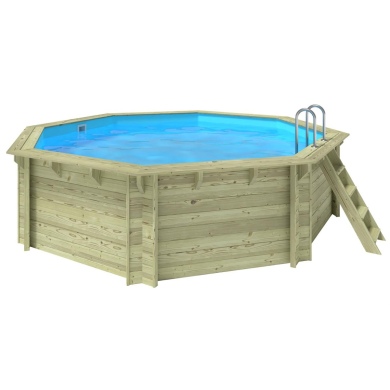 Piscina de madera Verona 4.72 x 4.72 - H.1.2 m, azul claro, autoportante - sin solera
