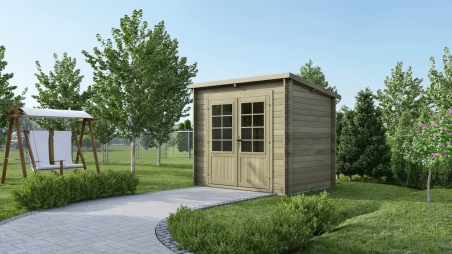 Caseta de jardín de madera 5 m2 - 2.5x2 m - 28 mm - impregnada