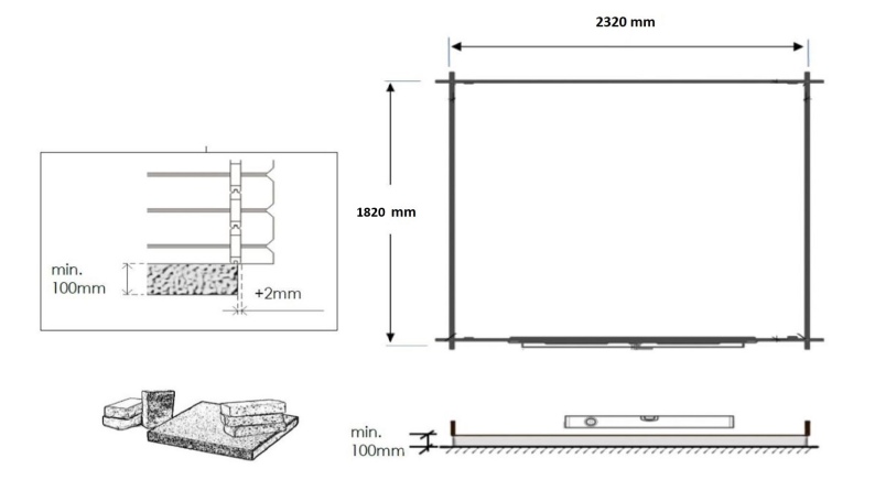 Caseta de jardín de madera 5 m2 - 2.5x2 m - 28 mm - impregnada