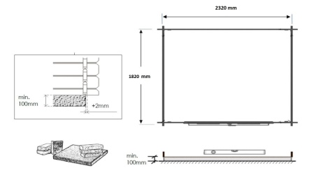 Caseta de jardín de madera 5 m2 - 2.5x2 m - 28 mm - impregnada