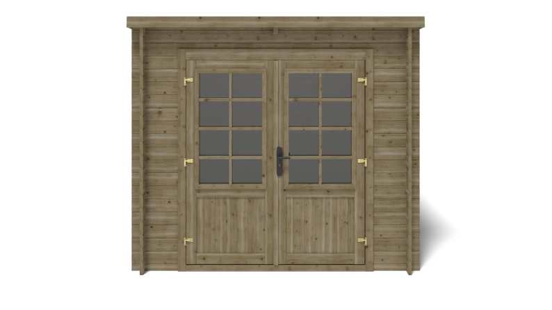 Caseta de jardín de madera 5 m2 - 2.5x2 m - 28 mm - impregnada