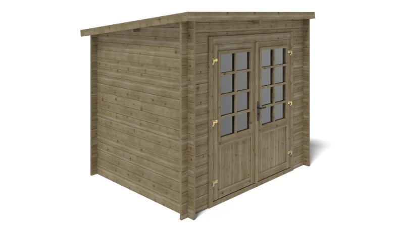 Caseta de jardín de madera 5 m2 - 2.5x2 m - 28 mm - impregnada