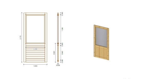 Pérgola de jardín 4.04x4.04 m con paneles - Impregnada