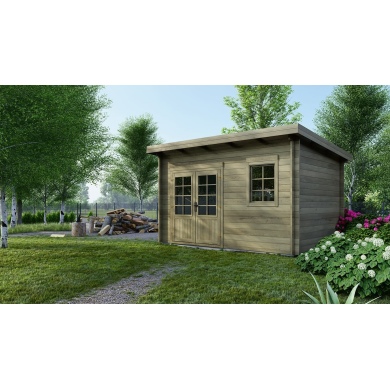 Caseta de jardín de madera 12 m2 - 4x3 m - 40 mm - impregnada