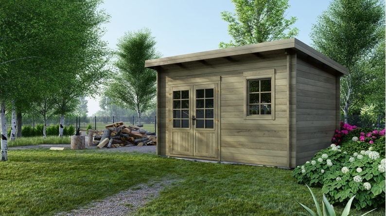 Caseta de jardín de madera 12 m2 - 4x3 m - 40 mm - impregnada