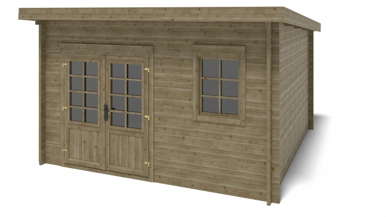 Caseta de jardín de madera 12 m2 - 4x3 m - 40 mm - impregnada