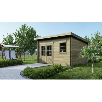 Caseta de jardín de madera 16 m2 - 4x4 m - 40 mm - impregnada