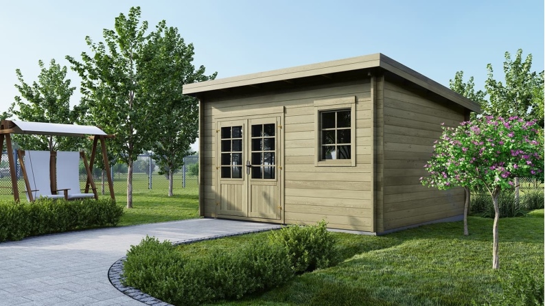 Caseta de jardín de madera 16 m2 - 4x4 m - 40 mm - impregnada