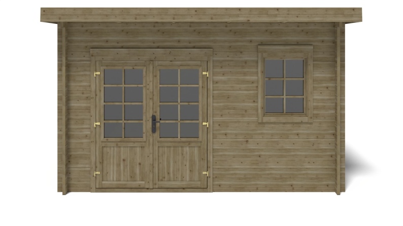 Caseta de jardín de madera 16 m2 - 4x4 m - 40 mm - impregnada