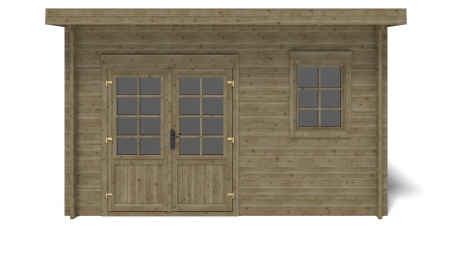 Caseta de jardín de madera 16 m2 - 4x4 m - 40 mm - impregnada