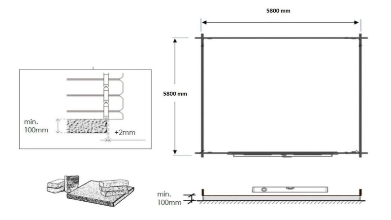 Caseta de jardín de madera 36 m2 - 6x6 m - 40 mm