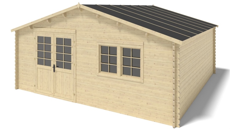Caseta de jardín de madera 36 m2 - 6x6 m - 40 mm