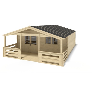 Caseta de jardín de madera-6x6 m - 48 m2 con terraza