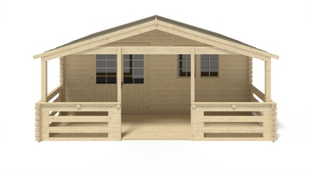 Caseta de jardín de madera-6x6 m - 48 m2 con terraza