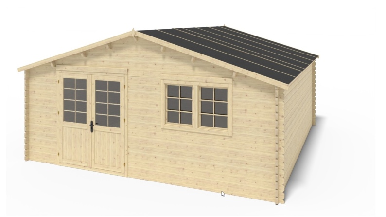 Caseta de jardín de madera-6x6 m - 48 m2 con terraza