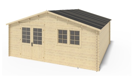 Caseta de jardín de madera-6x6 m - 48 m2 con terraza