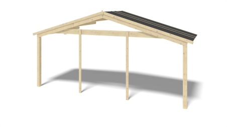 Caseta de jardín de madera-6x6 m - 48 m2 con terraza