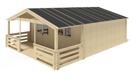 Caseta de jardín de madera-6x6 m - 48 m2 con terraza