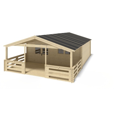 Caseta de jardín de madera-6x6 m - 54 m2 con terraza