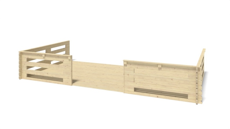 Caseta de jardín de madera-6x6 m - 54 m2 con terraza