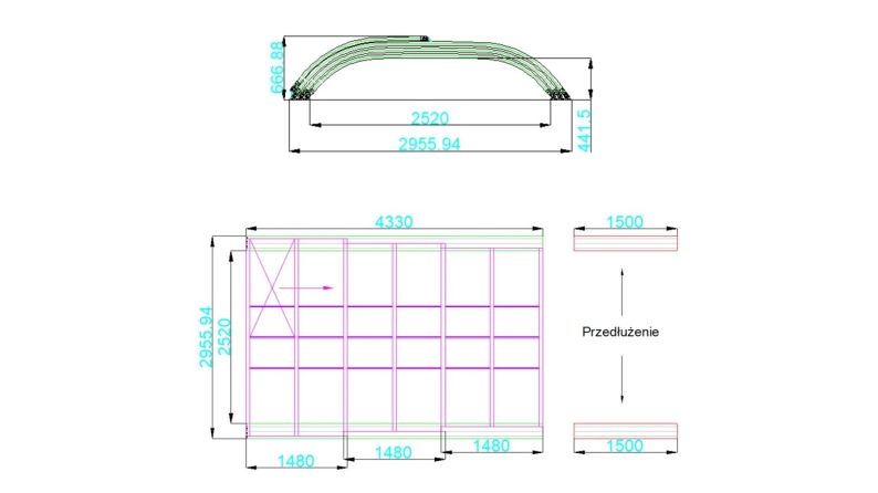 Cubiertas para piscinas 4.33x2.52 m - Policarbonato compacto de 3 mm
