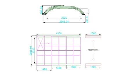 Cubiertas para piscinas 4.33x2.52 m - Policarbonato celular de 8 mm