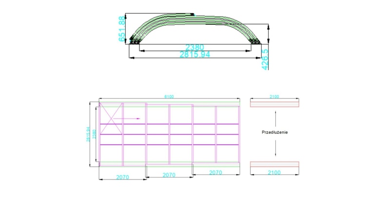 Cubiertas para piscinas 6.1x2.38 m - Policarbonato compacto de 3 mm