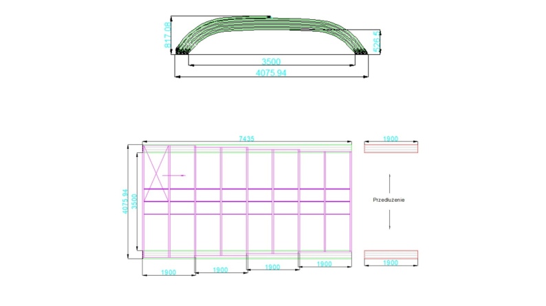 Cubiertas para piscinas 7.43x3.5 m - Policarbonato compacto de 3 mm