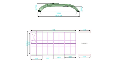 Cubiertas para piscinas 7.43x3.5 m - Policarbonato celular de 8 mm
