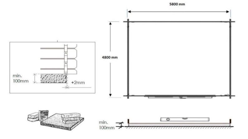 Caseta de jardín de madera 30 m2 - 6x5 m - 40 mm