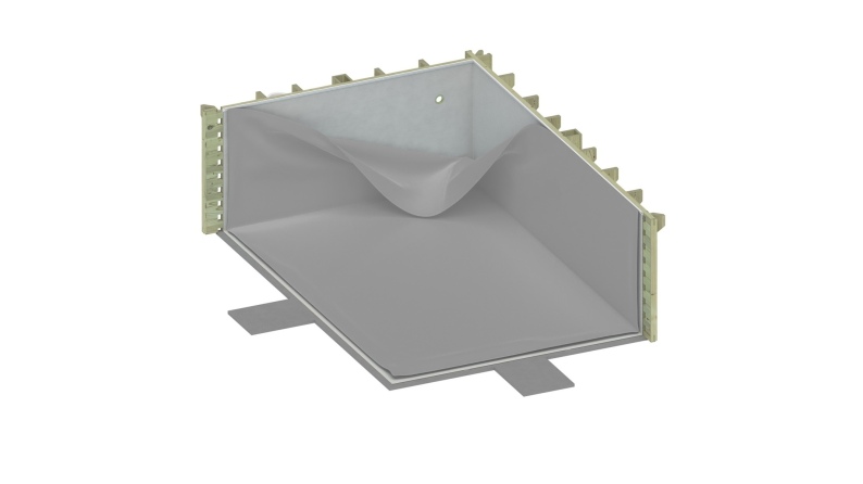 Piscina de madera AQUA 8.5 x 4.35 – H.1.45 m, gris, sobre bastidor - sin solera