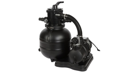 Piscina de madera AQUA 4.65 x 2.85 - H.1.24 m con playa, arena, con vigas a encastrar en la solera