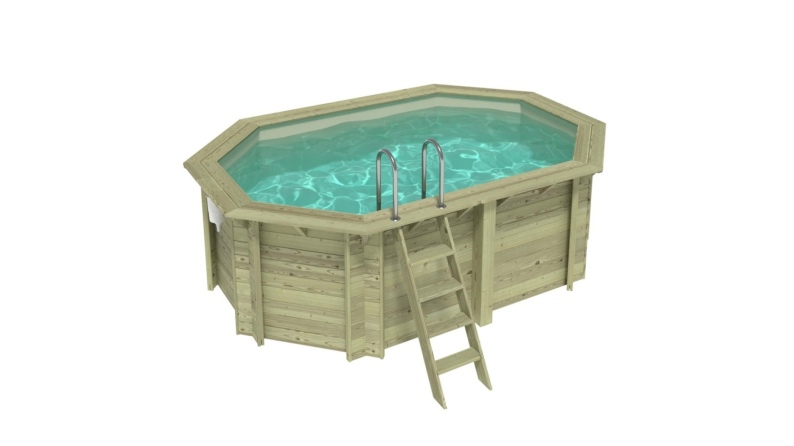 Piscina de madera NEMO 4.3 x 3 – H.1.31 m, arena, con vigas a encastrar en la solera