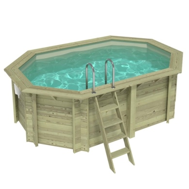 Piscina de madera NEMO 4.3 x 3 - H.1.31 m, arena, con vigas a atornillar a la solera
