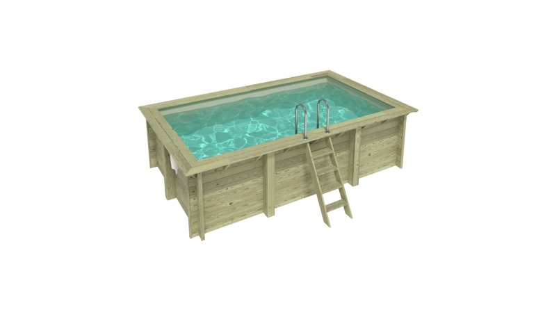 Piscina de madera AQUA 4.65 x 2.85 – H.1.24 m, arena, con vigas a encastrar en la solera
