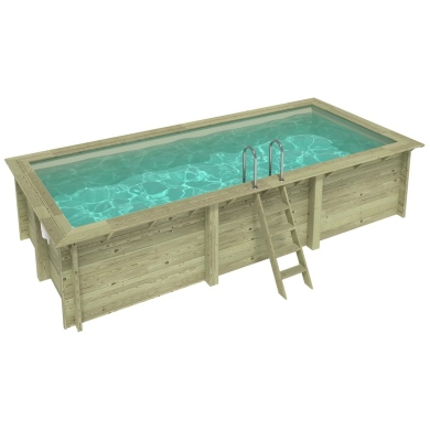 Piscina de madera AQUA 6.1 x 2.85 – H.1.31 m, arena, sobre bastidor - sin solera