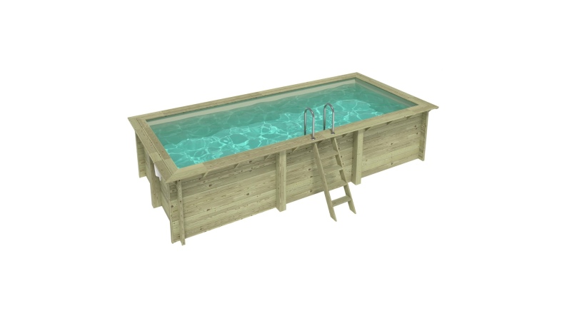 Piscina de madera AQUA 6.1 x 2.85 – H.1.31 m, arena, sobre bastidor - sin solera