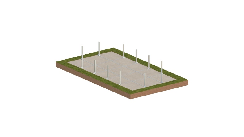 Piscina de madera AQUA 10.2 x 5.2 – H.1.45 m con playa, gris, sobre bastidor - sin solera