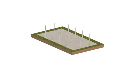 Piscina de madera AQUA 10.2 x 5.2 – H.1.45 m con playa, arena, sobre bastidor - sin solera