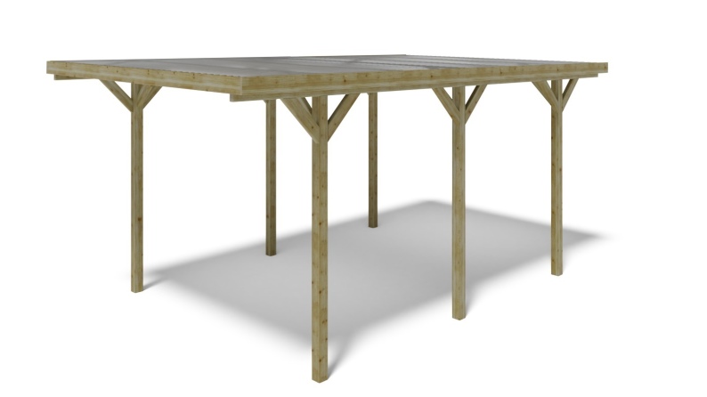 Cochera 3.04x5.12 m - 15.57 m2 - cobertura de PVC 